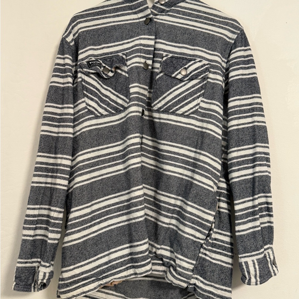 Wildfang Navy & White Striped Utility Jacket